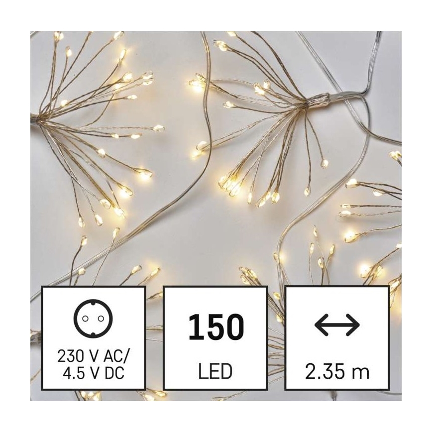 LED Weihnachtskette 150xLED/5,35m warmweiß