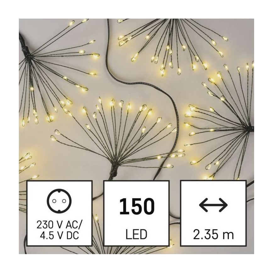 LED Weihnachtskette 150xLED/5,35m warmweiß