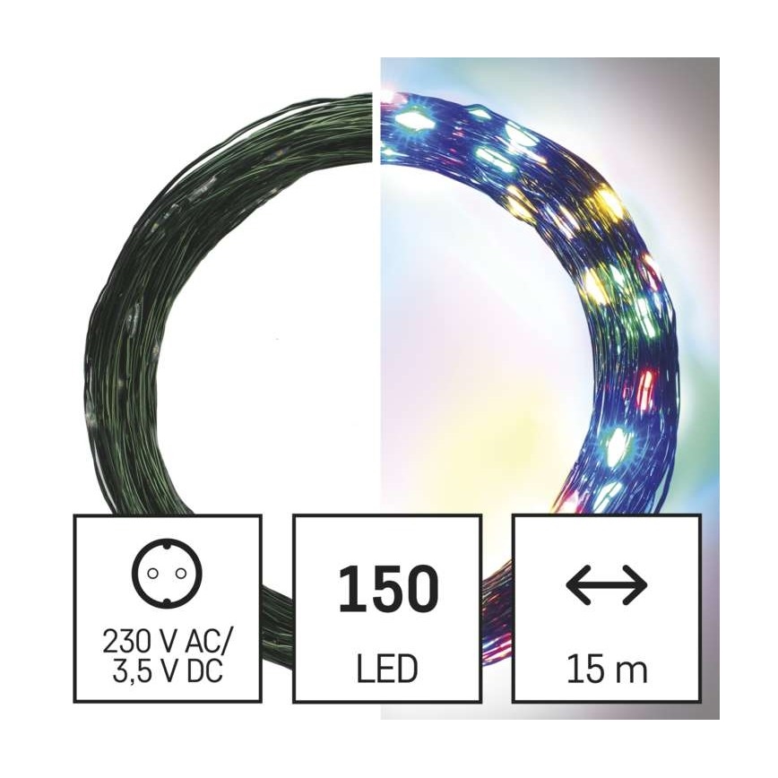 LED-Weihnachtskette für den Außenbereich 150xLED/20m IP44 multicolor