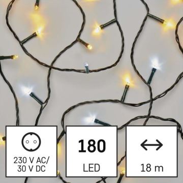 LED-Weihnachtskette für den Außenbereich 180xLED/2 Funktionen 23m IP44 warm/kalt weiß