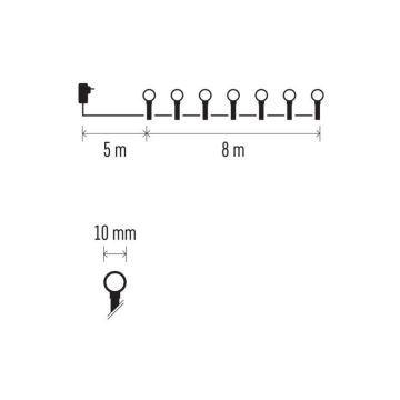 LED-Weihnachtskette für den Außenbereich 80xLED/13m IP44 kaltweiß