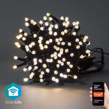 LED-Weihnachtskette für draußen 100xLED/8 Funktionen 15m IP65 WLAN Tuya warmweiß