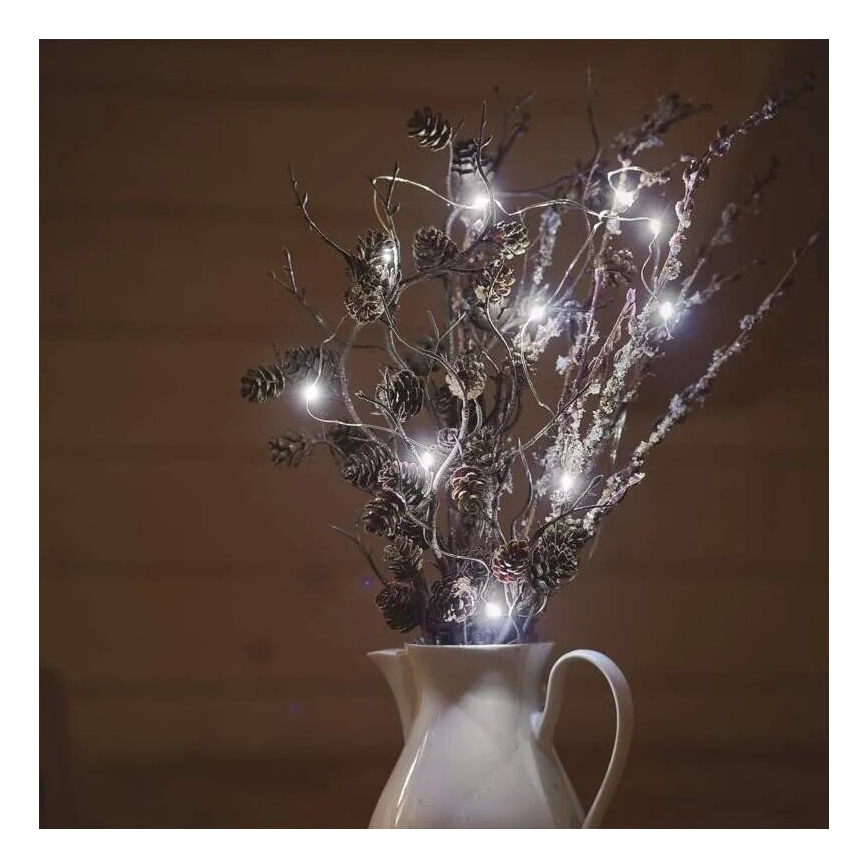 LED-Weihnachtslichterkette 20xLED/2xAA 2,4m kaltweiß