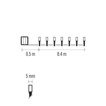 LED-Weihnachtslichterkette für den Außenbereich 120xLED/3xAA 8,9m IP44 kaltweiß