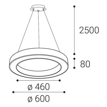 LED2 - Dimmbare LED-Hängeleuchte an einer Schnur SATURN LED/50W/230V 3000K/4000K weiß