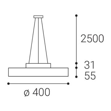 LED2 - LED-Hängeleuchte an Schnur ROTO LED/48W/230V 2700K/3300K/4000K IP40 weiß d 40 cm