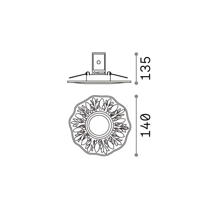 LEDKO 115610 - Einbaulampe POLKA 1xGU10/50W/230V