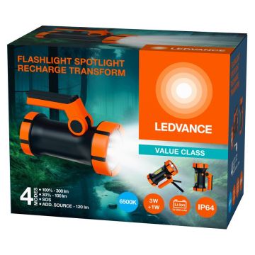 Ledvance - Aufladbare LED-Taschenlampe mit einer Powerbank FLASHLIGHT LED/3W/5V IP64 2400mAh