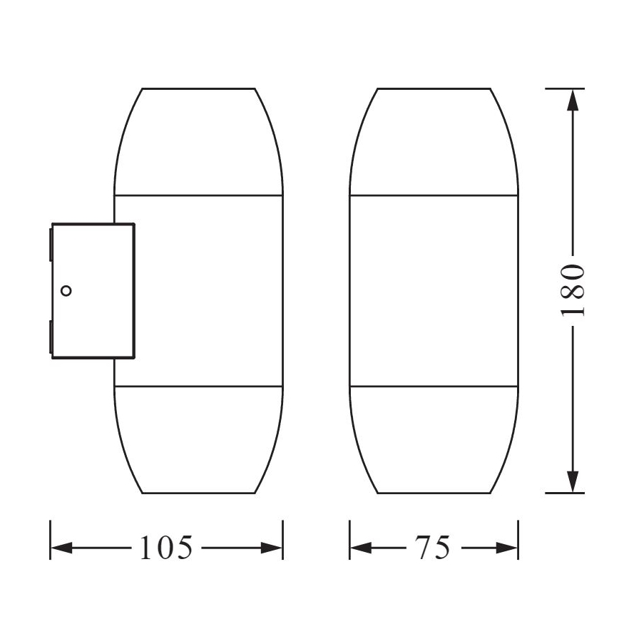 Ledvance - Außenwandbeleuchtung CANNON 2xGU10/35W/230V IP44