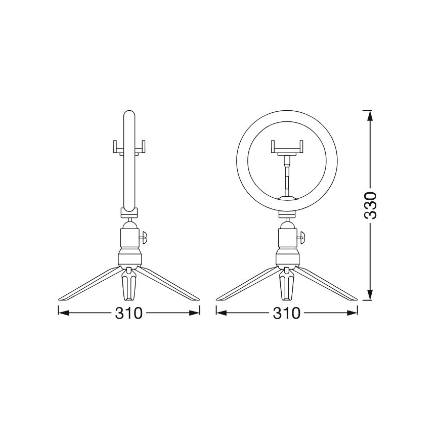 Ledvance - Dimmbare LED-Tischleuchte mit Gestell und Halterung für Vlogging LED/5,5W/USB 3000/4000/6500K