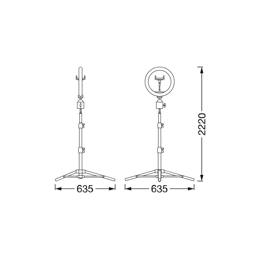 Ledvance - Dimmbare LED-Stehleuchte mit Gestell und Halterung für Vlogging LED/6W/USB 3000/4000/6500K