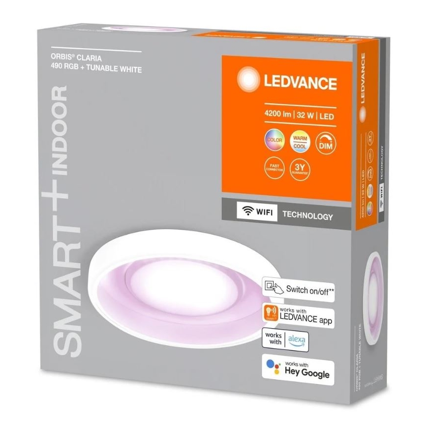 Ledvance – Dimmbare LED-RGBW-Deckenleuchte SMART+ CLARIA LED/32W/230V 2700-6500K Wi-Fi