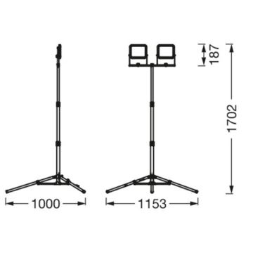 Ledvance - LED-Strahler für den Außenbereich mit Halterung WORKLIGHT TRIPOD 2xLED/20W/230V 6500K IP65