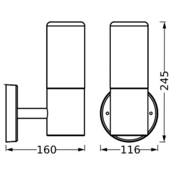 Ledvance - Outdoor-Wandleuchte FIGO CYLINDER 1xE27/20W/230V IP44