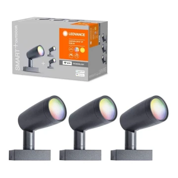 Ledvance - SET 3x LED RGBW Außenleuchte SMART+ SPOT 3xLED/4,5W/230V IP65 Wi-Fi