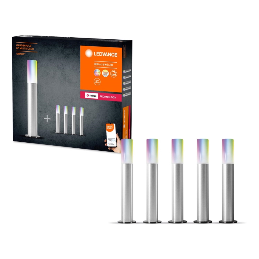 Ledvance - SET 5x Dimmbare LED-RGBW-Außenleuchte SMART+ GARDENPOLE LED/6W/230V IP44