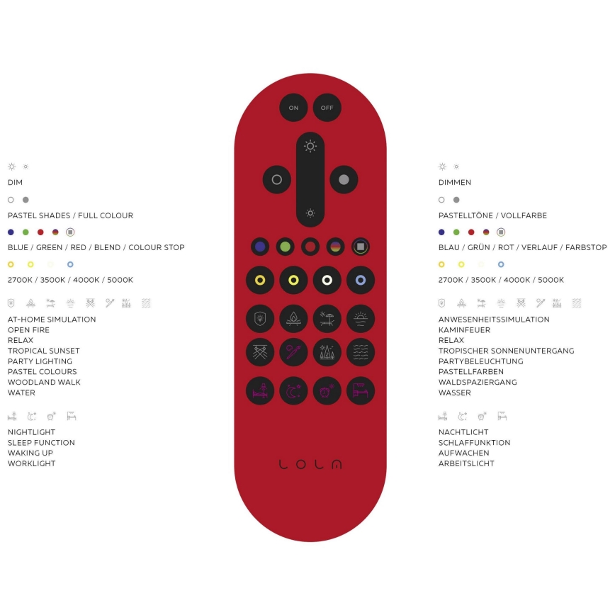 Leuchten Direkt 11994-55 - LED RGB Dimmbarer Kronleuchter an einer Schnur SWING 2xLED/8,5W/230V 2700-5000K + Fernbedienung