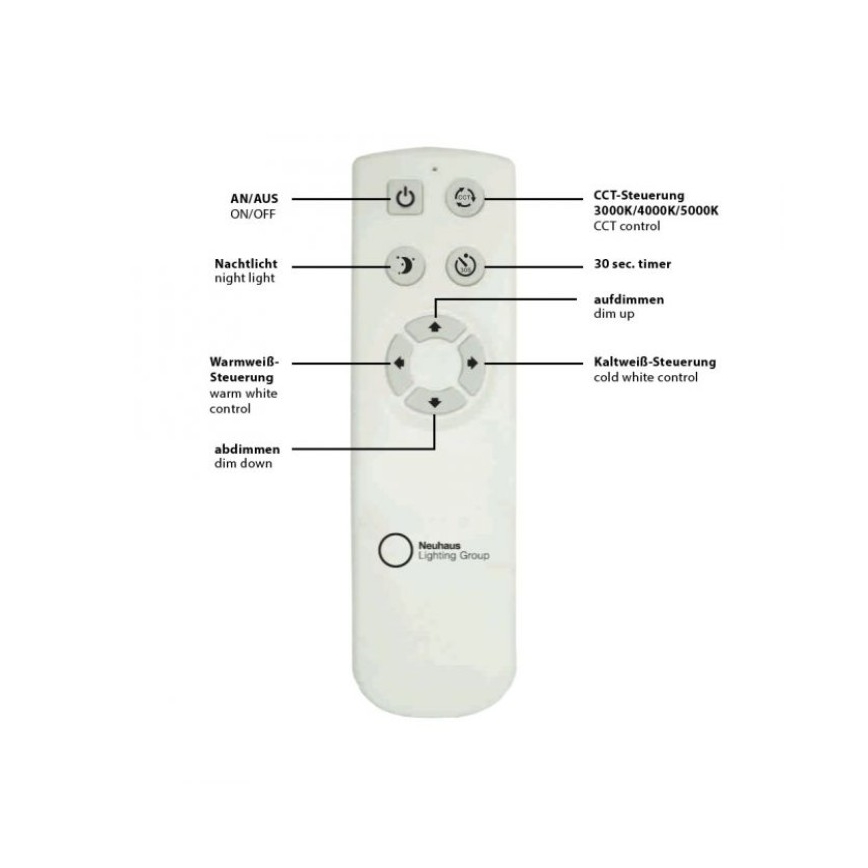 Leuchten Direkt 14227-16 - LED Dimmbare Deckenleuchte JONAS LED/22W/230V 3000-5000K + Fernbedienung