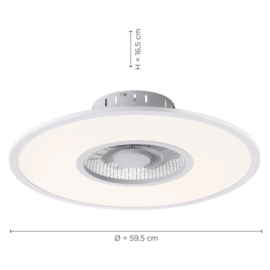 Leuchten Direkt 14642-16 - LED Dimmbare Deckenleuchte mit Ventilator FLAT-AIR LED/32W/230V + Fernbedienung