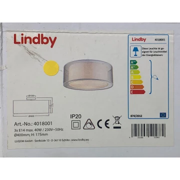 Lindby - Deckenleuchte NICA 3xE14/40W/230V