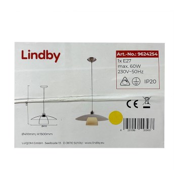 Lindby - Hängeleuchte an Schnur DOLORES 1xE27/60W/230V