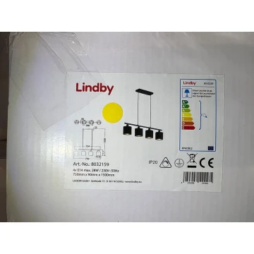 Lindby - Hängeleuchte an Schnur VASILIA 4xE14/28W/230V