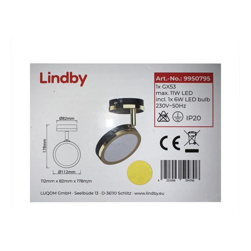 Lindby - LED-Strahler 1xG53/6W/230V