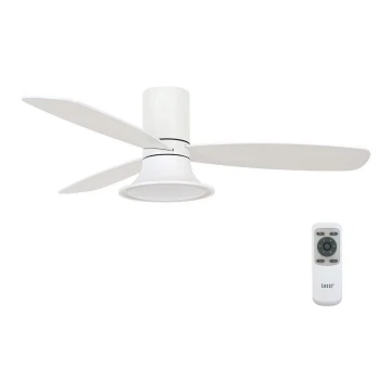 Lucci Air 210661 - Dimmbarer LED-Deckenventilator FLUSSO 1xGX53/18W/230V Holz/weiß + Fernbedienung