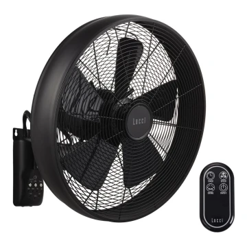 Lucci air 213124 - Wandventilator BREEZE 55W/230V schwarz + Fernbedienung