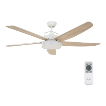 Lucci air 213176 - Dimmbarer LED-Deckenventilator LOUISVILLE 1xGX53/18W/230V Holz/weiß + Fernbedienung