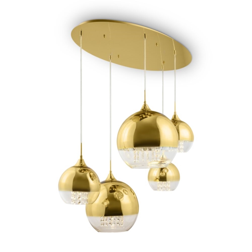 Maytoni P140-PL-170-5-G - Hängeleuchte an Schnur FERMI 5xE27/60W/230V golden