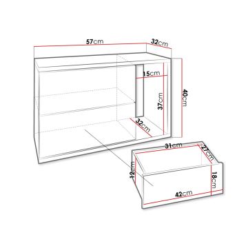 Nachttisch BECE 40x57 cm anthrazit