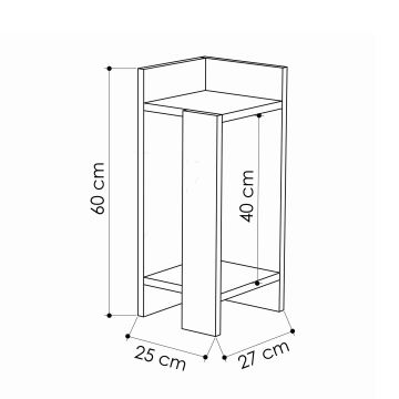 Nachttisch ELOS 60x25 cm braun/anthrazit