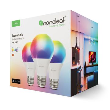 SET 3x Dimmbare LED-RGBW-Glühlampe ESSENTIALS A60 E27/8,5W/230V CRI90 2700-6500K Wi-Fi - Nanoleaf