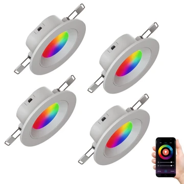 Nanoleaf - SET 4x Dimmbare LED-RGBW-Einbauleuchte ESSENTIALS LED/6W/230V 2700-6500K CRI 90 Wi-Fi