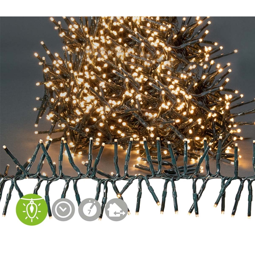 LED-Outdoor-Weihnachtslichterkette 1512xLED / 7 Funktionen 14m IP44 warmweiß