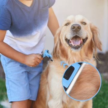 Nobleza - Bürste für Hunde und Katzen blau 10,5 cm