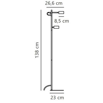 Nordlux - Dimmbare LED-Stehleuchte CLYDE 2xLED/4W/230V