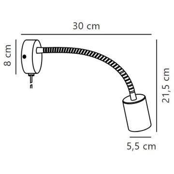 Nordlux - Flexibler Wandstrahler EXPLORE 1xGU10/7W/230V schwarz