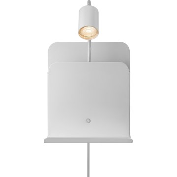 Nordlux - Wandstrahler mit Ablage und USB ROOMI 1xGU10/8W/230V weiß