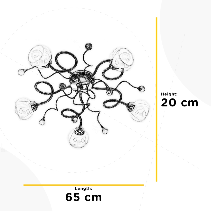 ONLI - Aufbauleuchte WENDY 5xE14/6W/230V glänzendes Chrom