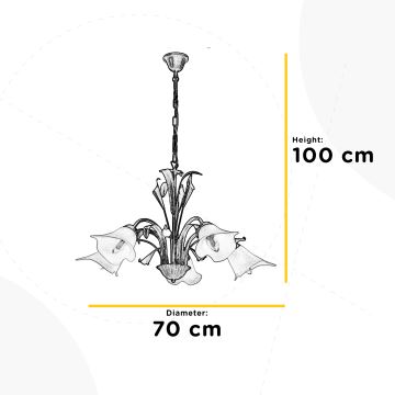 ONLI - Hängeleuchte an Kette LUCREZIA 5xE14/6W/230V Bronze