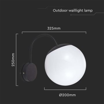 Outdoor-Wandlampe 1xE27/60W/230V IP44 schwarz
