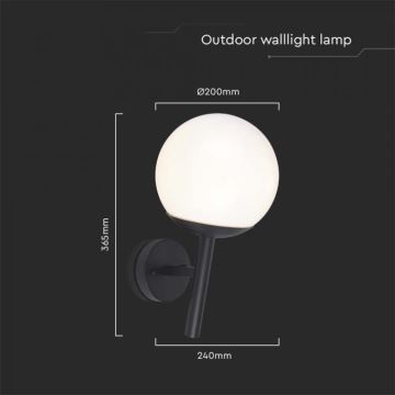 Outdoor-Wandlampe 1xE27/60W/230V IP44 schwarz