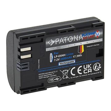 PATONA – Akku Canon LP-E6NH 2400mAh Li-Ion Platin USB-C