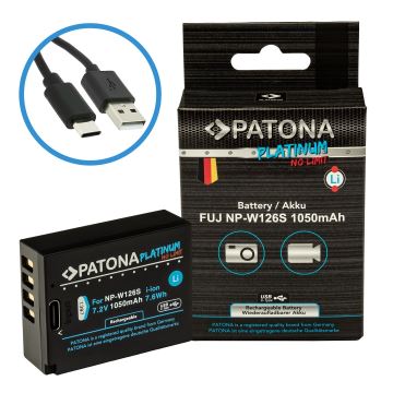 PATONA - Akku Fuji NP-W126S 1050mAh Li-Ion Platinum USB-C Aufladung