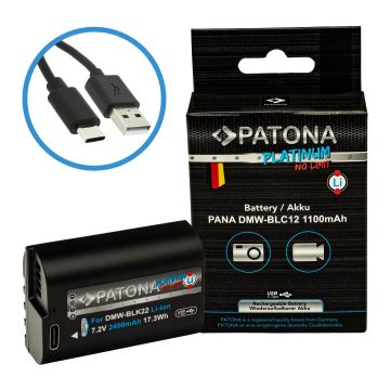 PATONA - Akku Panasonic DMW-BLC12 1100mAh Li-Ion Platinum USB-C Aufladung