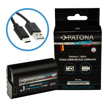 PATONA - Akku Panasonic DMW-BLK22 2400mAh Li-Ion Platinum USB-C Aufladung