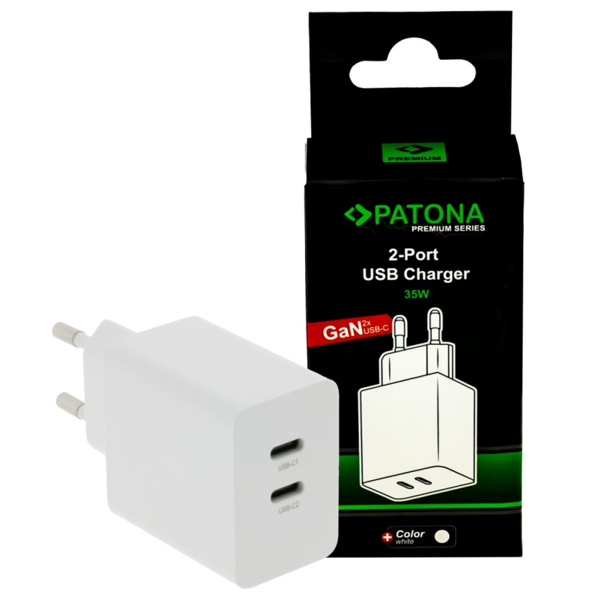 PATONA - Ladeadapter Power Delivery 35W 2xUSB-C -PD 3.0