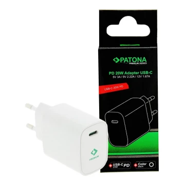 PATONA - Ladeadapter USB-C Stromversorgung 20W/230V weiß